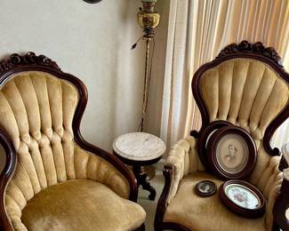 Victorian Lady's and Gentleman's chairs