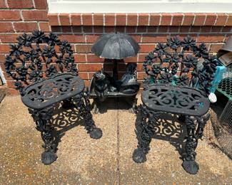 Cast iron Victorian garden chairs