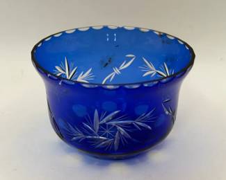 Bohemian cobalt blue crystal bowl