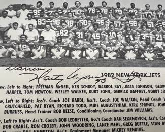 Autographed Baseball Memorabilia: 1982 New York Jets