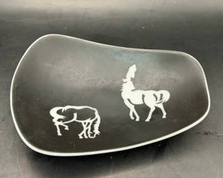 vintage Japanese Mid-Century Modern porcelain trinket dish