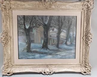 063 Lot 244 Signed Wilson Silsby pastel and watercolor