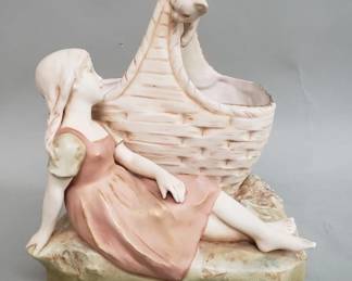 147 Lot 576 Royal Dux porcelain figural centerpiece