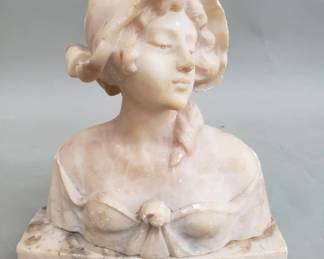 093 Lot 568 Signed antique alabaster bust