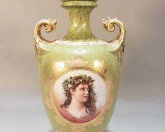 031 Lot 616 Antique Royal Wettin Germany porcelain urn