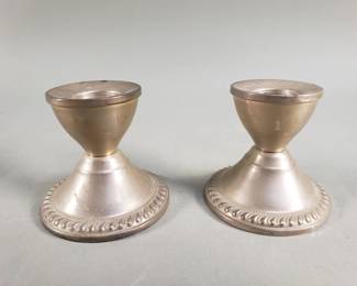 098 Lot 342 Pair of sterling silver candlesticks
