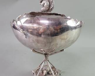 137 Lot 383 Victorian silver plate figural center piece