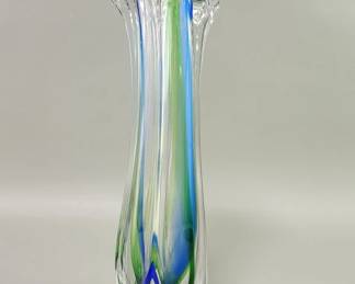 074 Lot 625 Signed hand blown studio art glass vase
