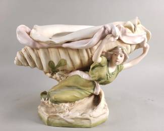 200 Lot 579 Royal Dux porcelain figural center piece