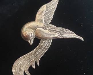 164 Lot 442 Vintage Taxco Mexico sterling silver bird brooch
