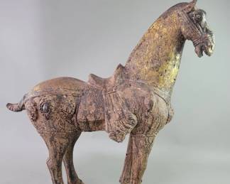 138 Lot 385 Chinese Tang Dynasty style iron and terracotta