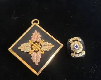 010 Lot 672 14k gold American Legion Past President pin and