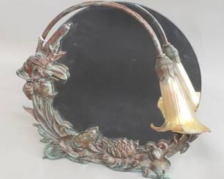 024 Lot 570 1988 Lundberg studios bronze mirror lamp