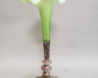 114 Lot 496 Antique Victorian silver plate and uranium glass