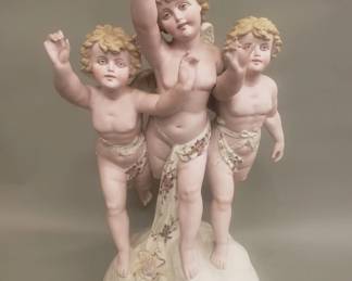 104 Lot 471 German porcelain cherub sculpture