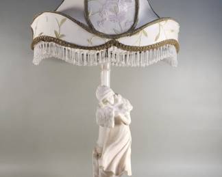 075 Lot 638 Antique alabaster figural table lamp