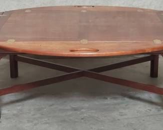 056 Lot 92 Baker Furniture oval butlers coffee table