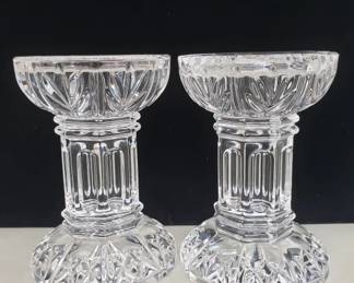 141 Lot 525 Pair of Waterford crystal candleholders