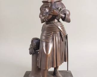 071 Lot 567 Vintage bronze Joan of Arc sculpture