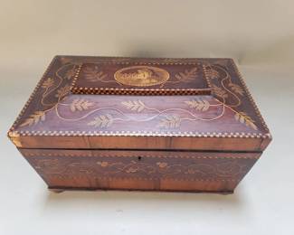 028 Lot 671 19th century double tea caddy with floral motif