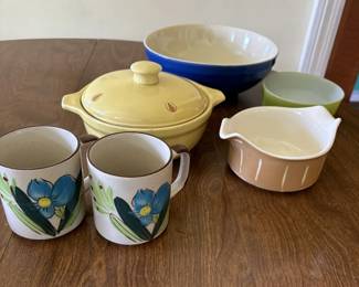 Featuring 1940s Red Wing "Magnolia" Covered Casserole Dish