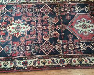 Hand-Knotted Persian Heriz Runner Rug