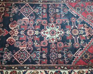 Hand-Knotted Persian Heriz Runner Rug