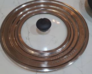 Universal Stainless Steel and Tempered Glass Straining Lid
