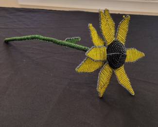 South African Handcrafted Beaded Wire Sunflower