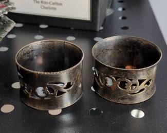 Pair of Vintage Pierced Silver-Plated Napkin Rings