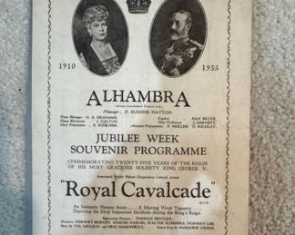 1935 Alhambra Theatre 'Royal Cavalcade' Souvenir Programme with Westminster Cigarette Advertisement