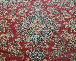 Vintage Kerman Persian Floral Medallion Area Rug