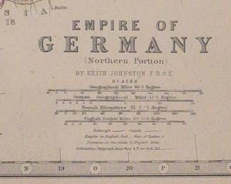 Antique Map: Empire of Germany (Northern Portion) by W. & A.K. Johnston