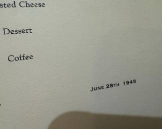 Vintage Union-Castle Line Dinner Menu (1948)