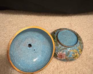 Vintage NYCO Nikki Yassaman Teddy Bear Cloisonné Trinket Box