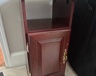 Dark Wood Telephone Stand with Cabinet