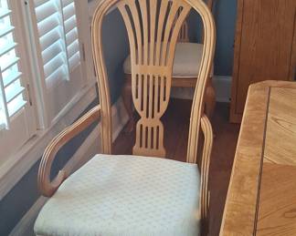 Vintage Oak Dining Set with Fan-Back Chairs by Stanley Furniture