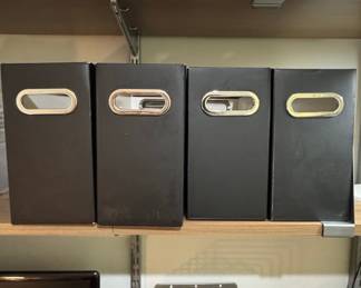 Black Faux Leather Magazine File Holders
