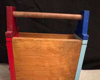 Hand-Painted Wooden Coloring Book and Crayon Caddy