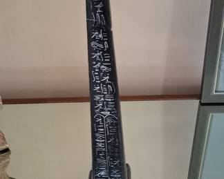 Handmade Egyptian Obelisk with Hieroglyphs
