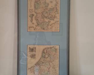 19th Century Maps of Denmark and Holland/Belgium by A.K. Johnston