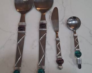Handmade Wire-Wrapped Beaded Serving Set