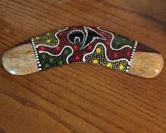 Australian Aboriginal-Style Decorative Boomerang