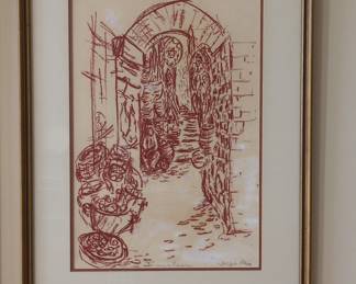 Jerusalem Market Scene Drawing by Stepa Rei
