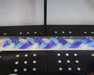 Braided Blue and White Havdalah Candle