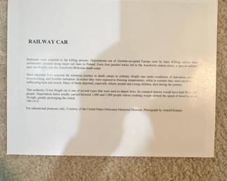 United States Holocaust Memorial Museum Railway Car Educational Photograph