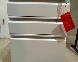 3-Drawer Mobile Metal File Cabinet with Lock