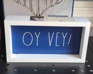 Rae Dunn "Oy Vey!" Hanukkah Wood Sign