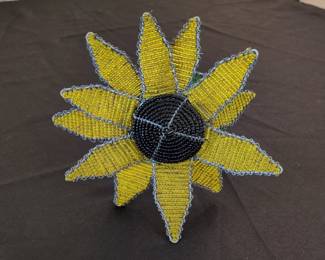 South African Handcrafted Beaded Wire Sunflower