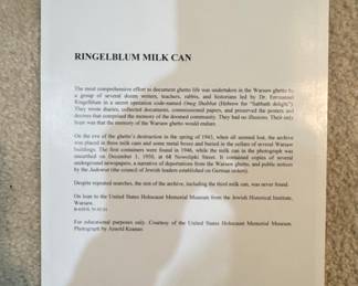 Ringelblum Milk Can Educational Print